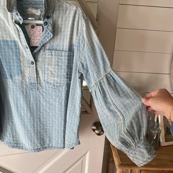 Free People denim top - Picture 2 of 5